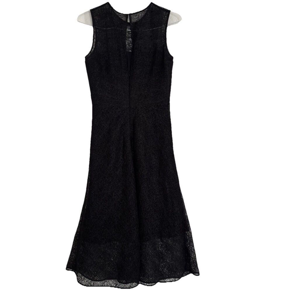 RAOUL Black Tara Bonded Dress Midi Sleeveless Size S Quiet Luxury Minimalist - Picture 10 of 16